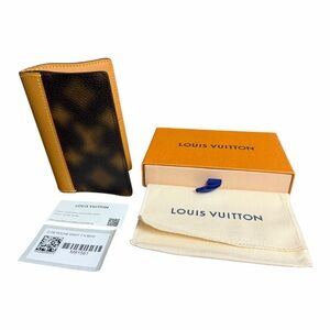 NEW Louis Vuitton Pocket Organizer Blurry Monogram Brown Bifold Wallet M81581 OG
